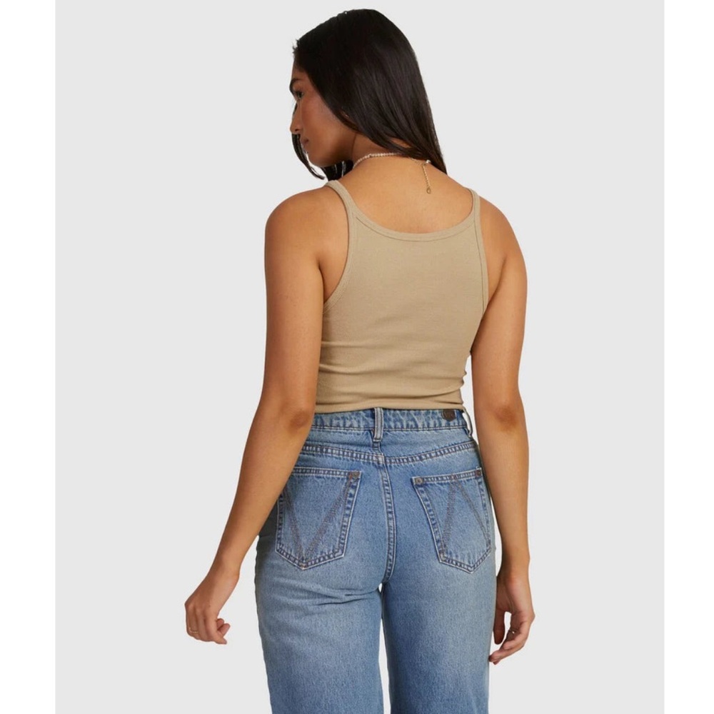 RVCA Beige Ribbed Tank Top - Picture 2 of 6